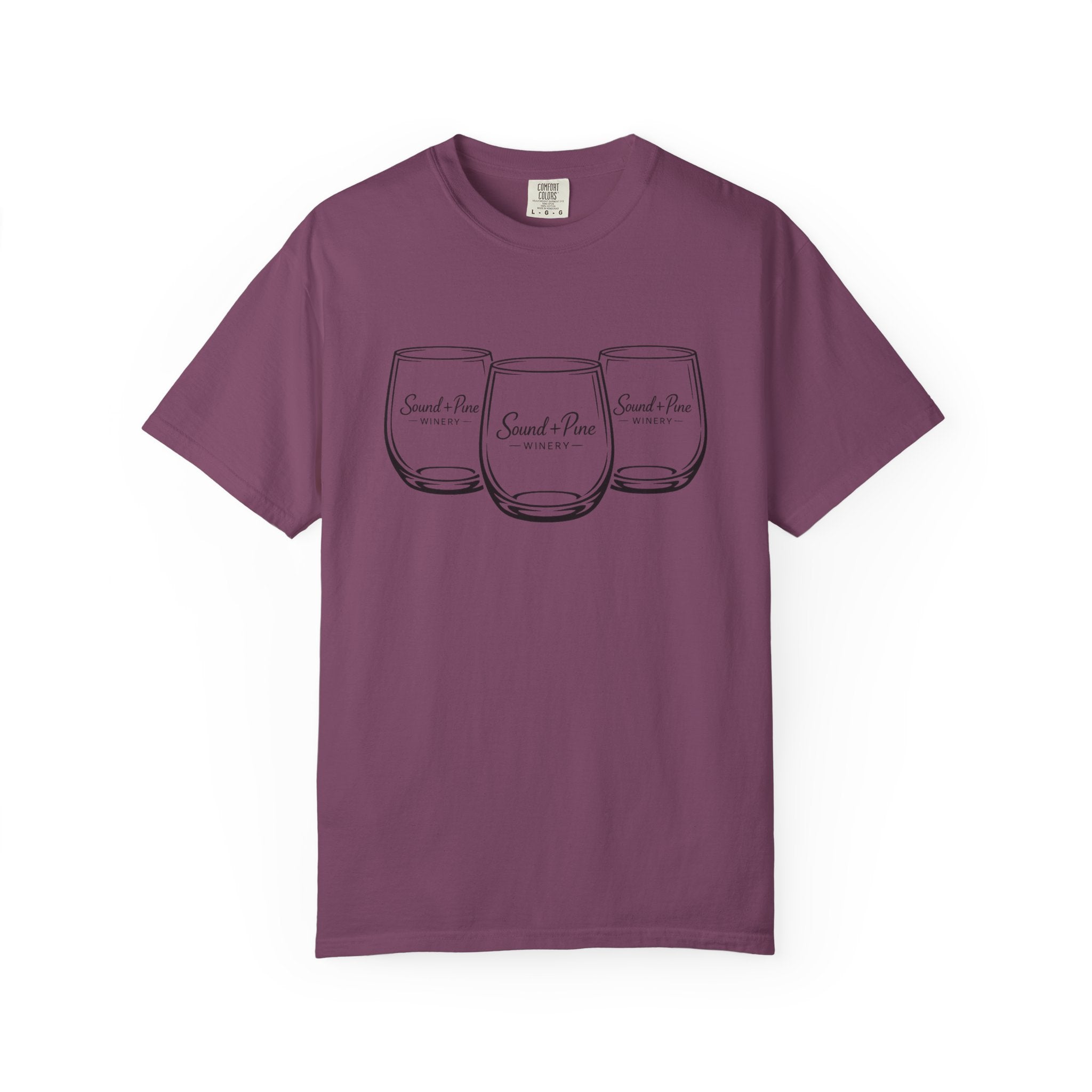 Sound + Pine Wine Glass Trio T-Shirt
