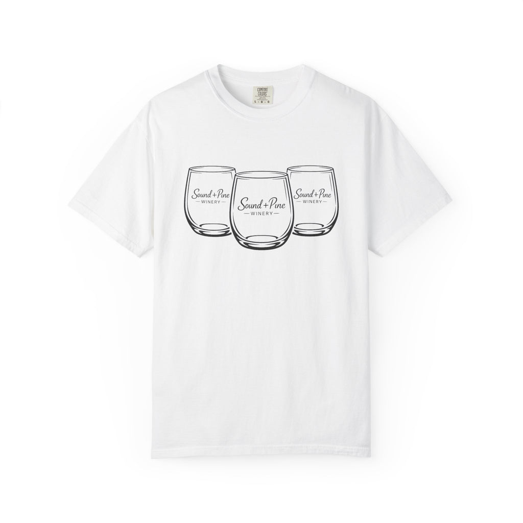 Sound + Pine Wine Glass Trio T-Shirt