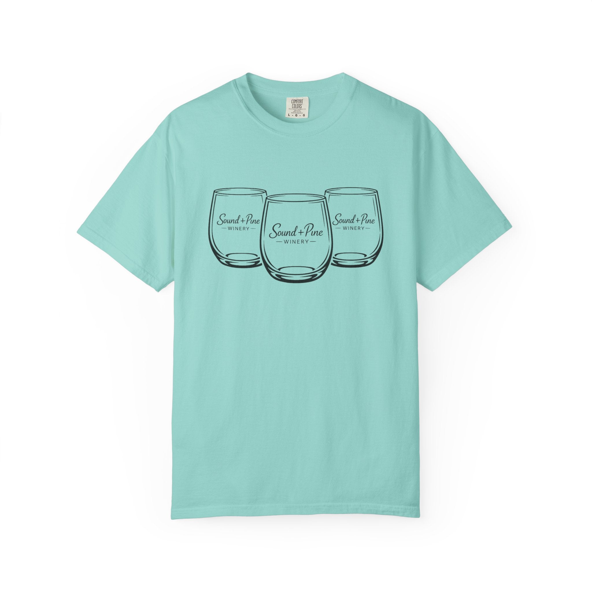 Sound + Pine Wine Glass Trio T-Shirt